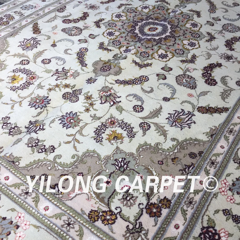 Yilong 4 'x 6' ручной работы тонкие мягкие домашние шерстяные шелковые коврики