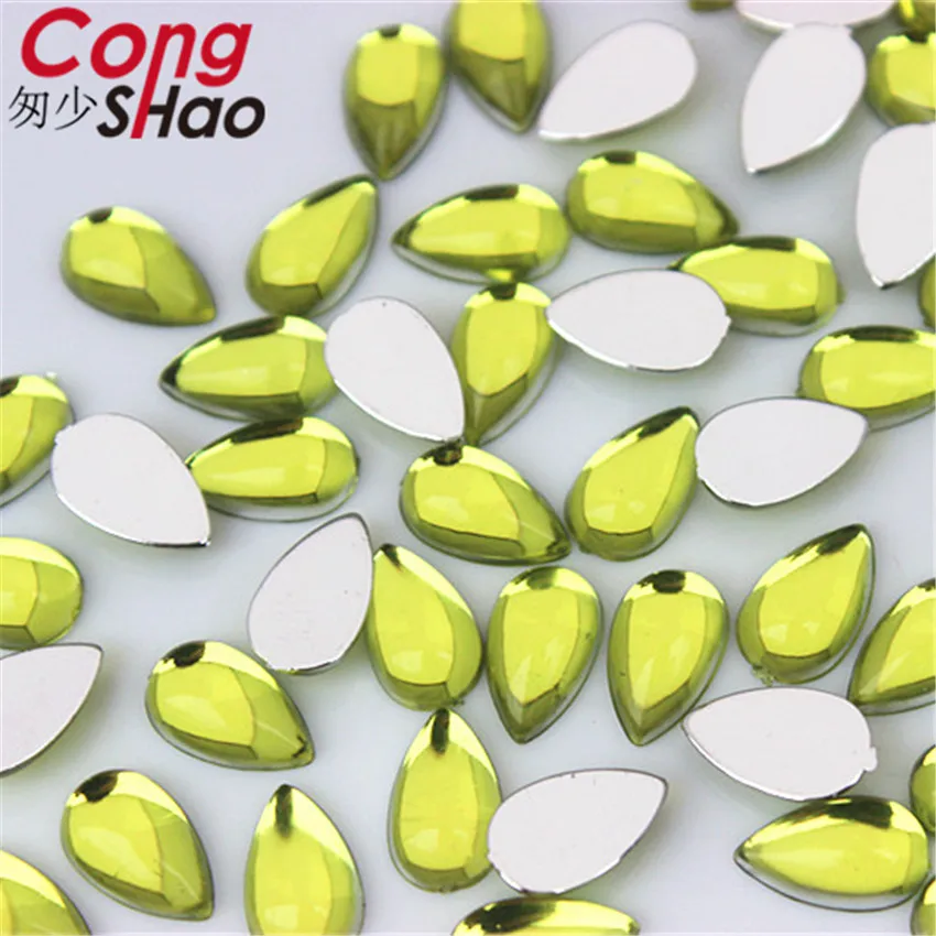 Cong Shao 400 шт. 6*10 мм Красочные акриловые стразы с плоской задней стороной отделка
