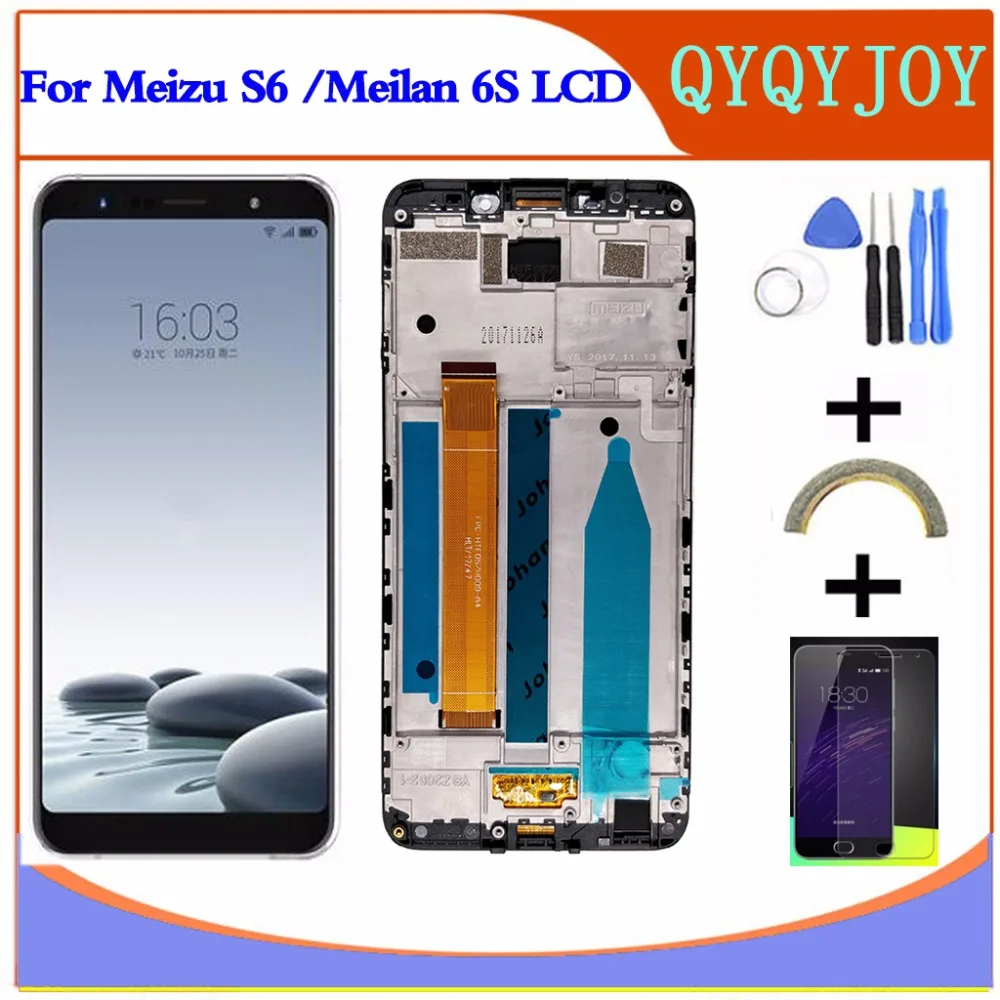 ЖК-дисплей с рамкой для MEIZU S6 5 7 дюйма экран + дигитайзер сенсорный замена Meizu MEILAN 6S