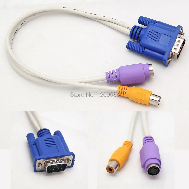 

15 Pin Sub-D VGA SVGA to RCA S-Video Adapter Converter Cable