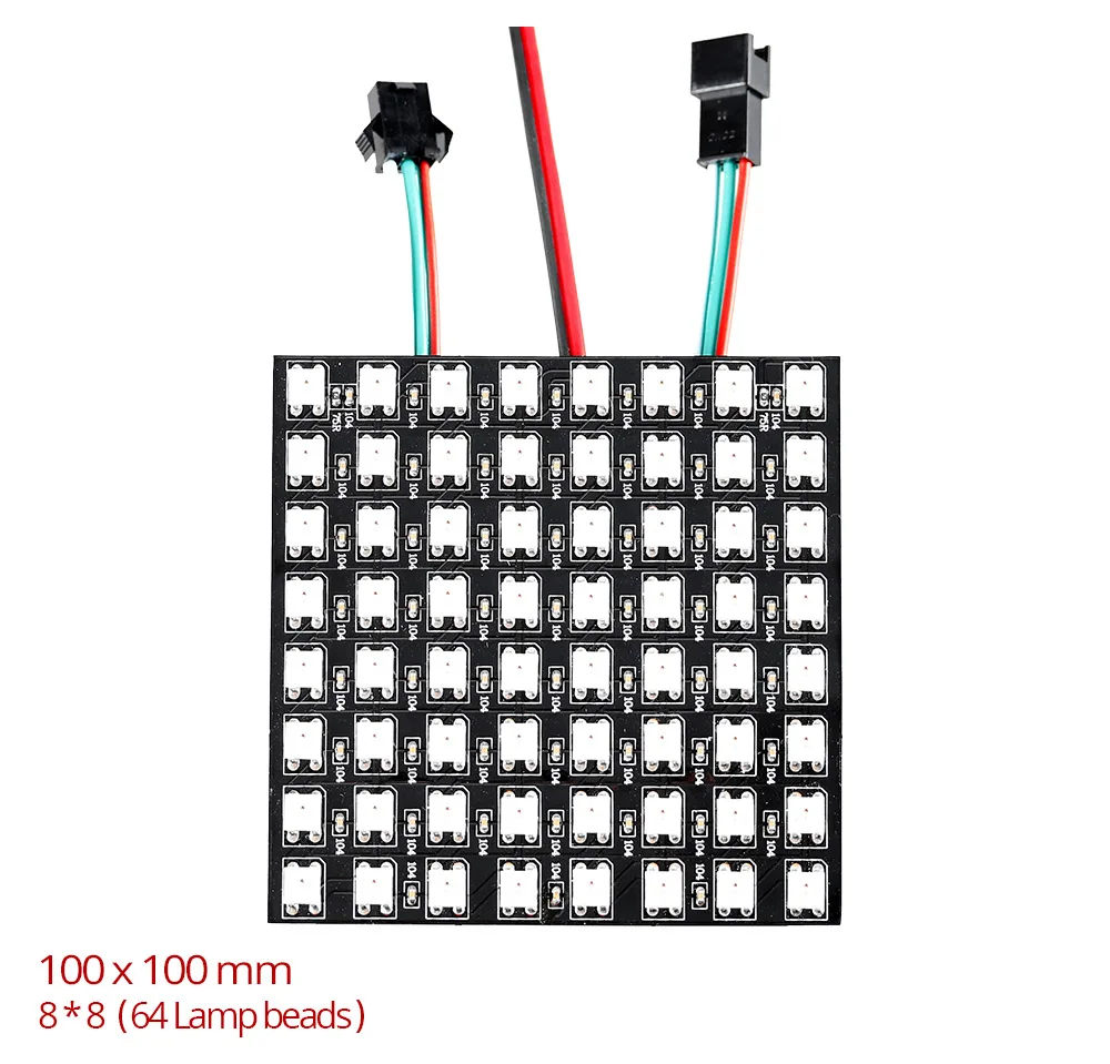 RGB WS2812B светодиодный панельный Чип 8x8/8x32/16x16 пикселей WS2812 гибкий пиксельный панельный экран индивидуально адресуемый цифровой светодиодный модуль