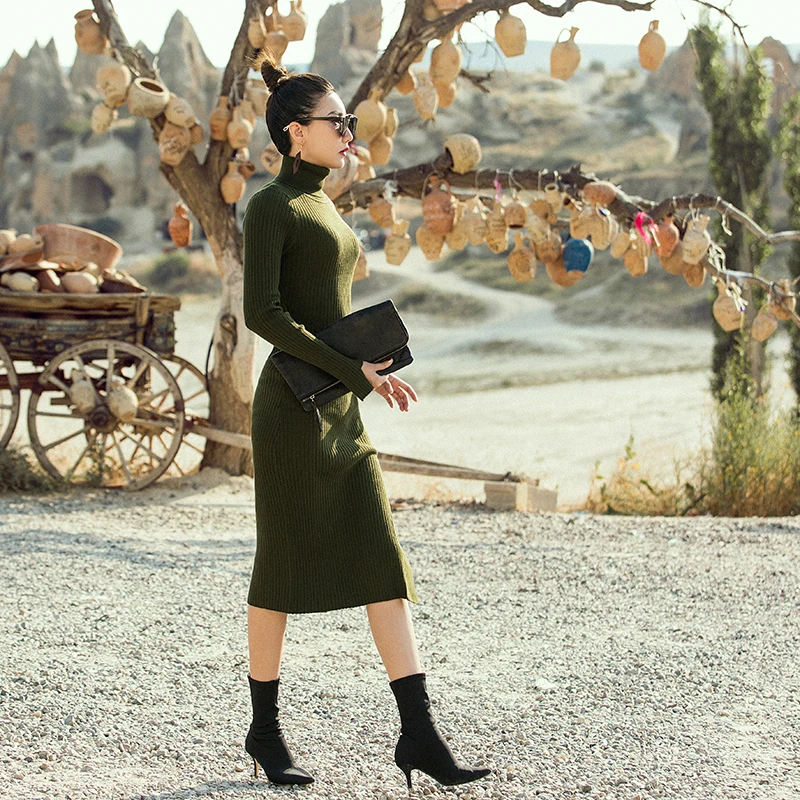 Женский трикотажный облегающий свитер VERRAGEE однотонный Хлопковый вязаный