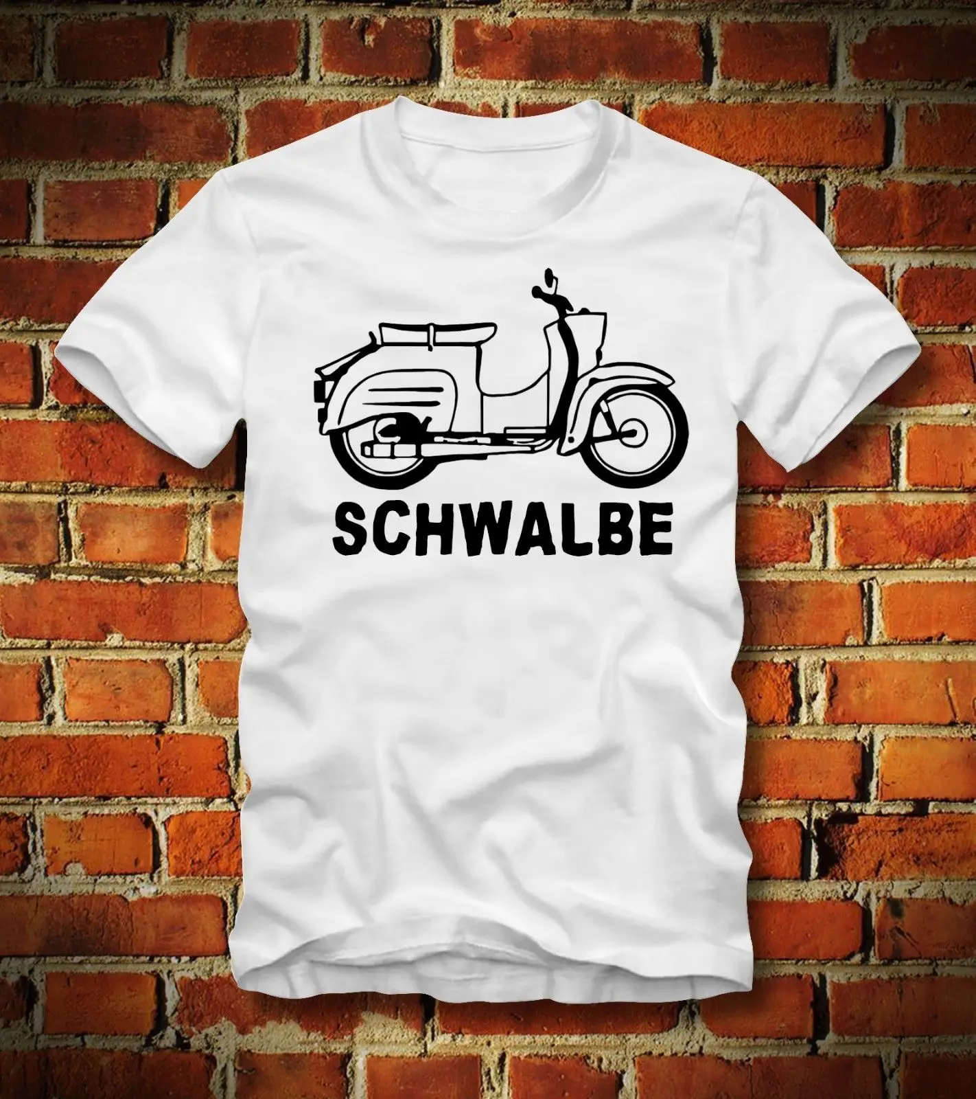 Футболка SCHWALBE SIMSON ROLLER MOPED MOTORRAD GDR DDR Ретро VINTAGECool повседневная мужская футболка
