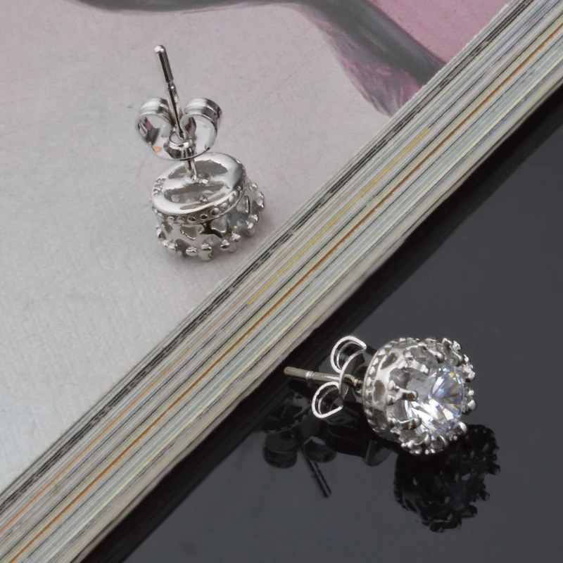 Серьги из стерлингового серебра 925 пробы 8 мм 2ct высококачественные серебряные