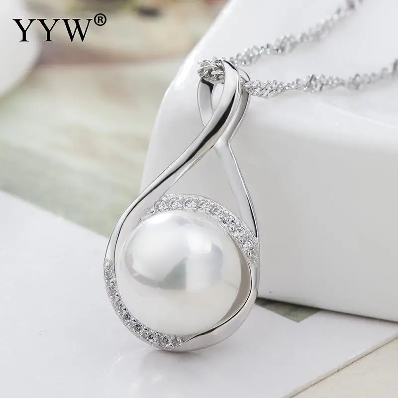 

New Elegant Shell Pearl Pendant 3Pcs/lot Gold Color Plated Classic Woman Wedding Jewelry with Rhinestone