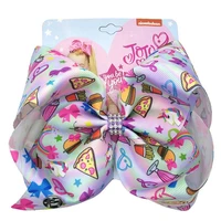 8 fashion jojo siwa bows hair clip rainbow bow knot pizza hairpin grosgrain ribbon handmade hair accessories for girl