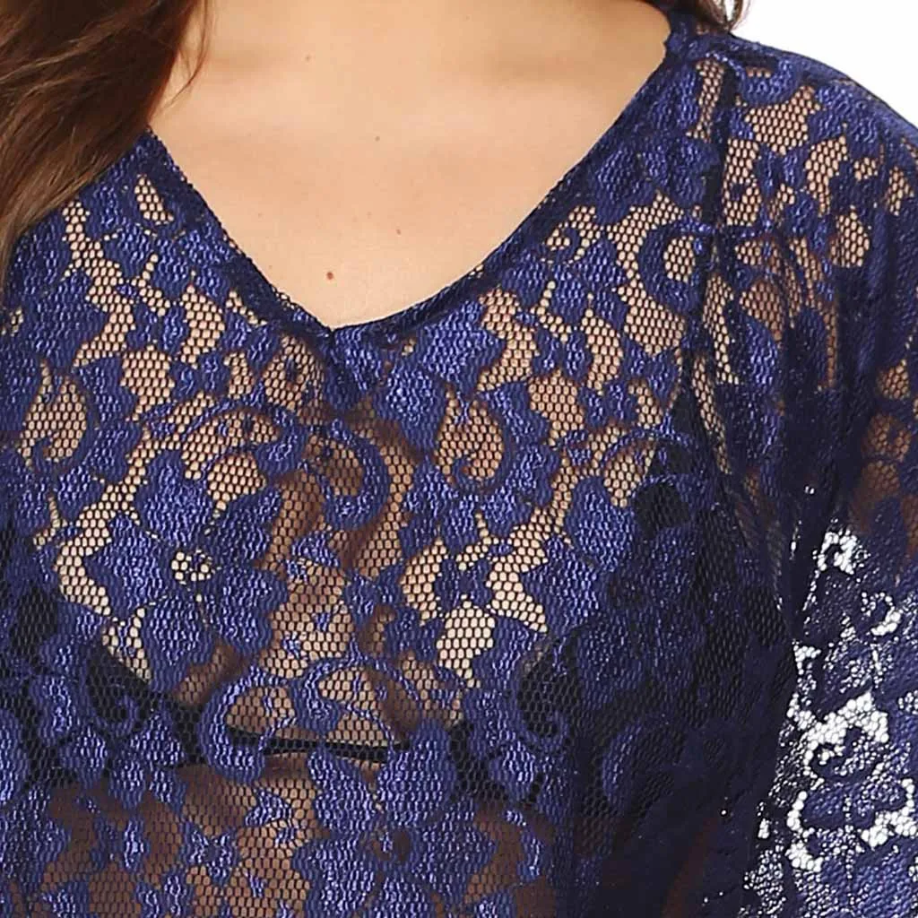 Женская Туника большого размера, летняя рубашка XXXXL, кружевная, открытая, кимоно, кардиган, одноцветная, длинная, повседневная, Пляжная блузка, camisa feminina