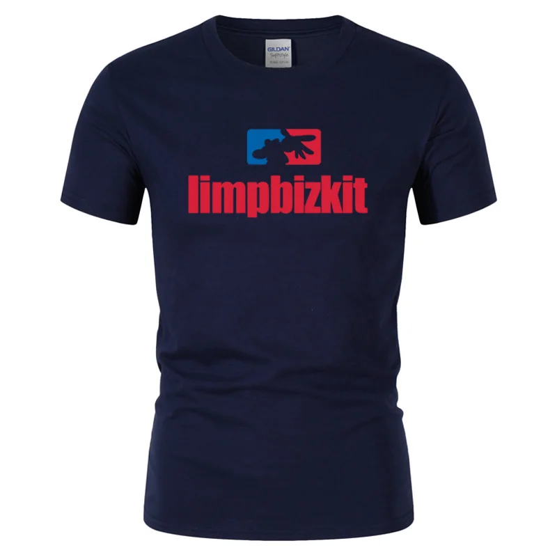 Мужская хлопковая футболка с круглым вырезом коротким рукавом|rock band|men t-shirtlimp bizkit