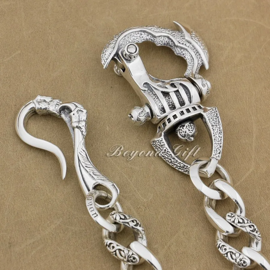 925 стерлингового серебра Тяжелая Броня брелок в форме когтя мужской байкерский