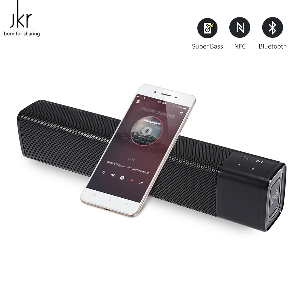 JKR kr 1000 Беспроводной NFC Bluetooth Динамик 20 Вт сабвуфер стерео коробка Портативный