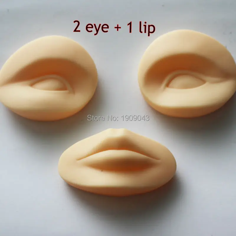 Бесплатная доставка 3d манекен для перманентного макияжа сменный кожи 2 глаз и 1