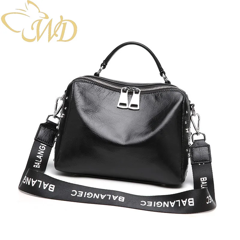 WDbag Женская модная сумка на плечо из мягкой кожи с заклепками стиль Женская сумка через плечо весенние женские сумки