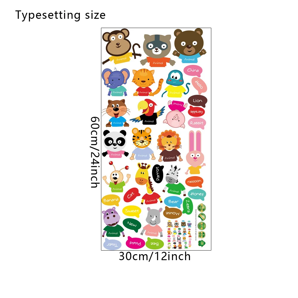 Мультяшные животные обучающая комната детская спальня кухня холодильник шкаф