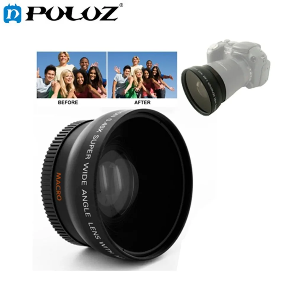 Широкоугольный объектив 0 45X52 мм с макро фильтром для Nikon D40/D60/D70s/D3000/D3100/D5000/Canon/sony 52
