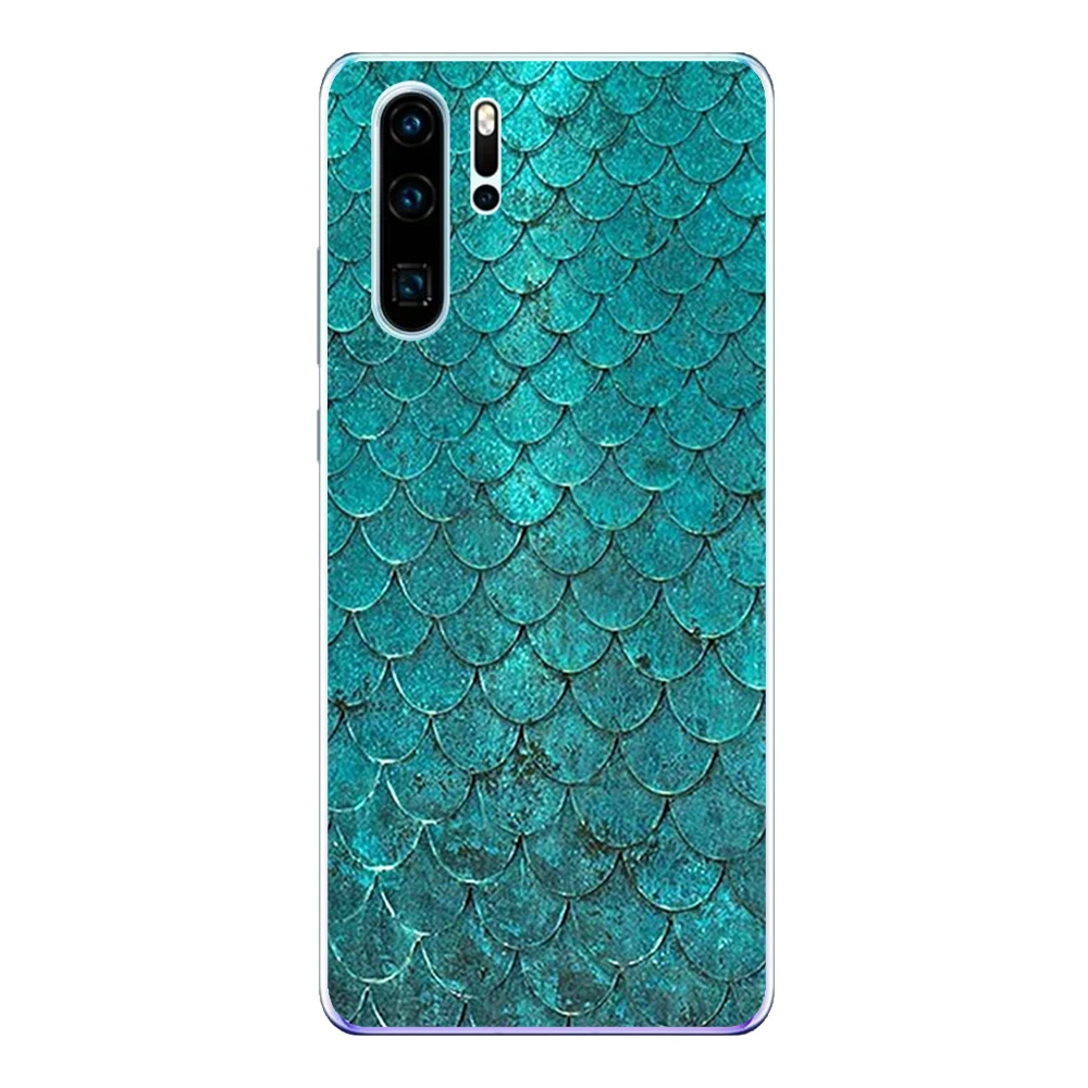 Чехол для Huawei P30 Lite Pro мягкий силиконовый чехол из ТПУ Fundas Happy Color Fish Scales защитный