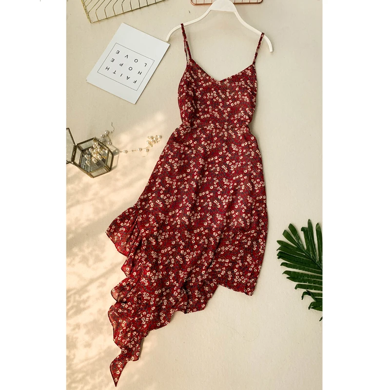 2019 новые модные женские платья Приморское асимметричное платье сексуальное с v