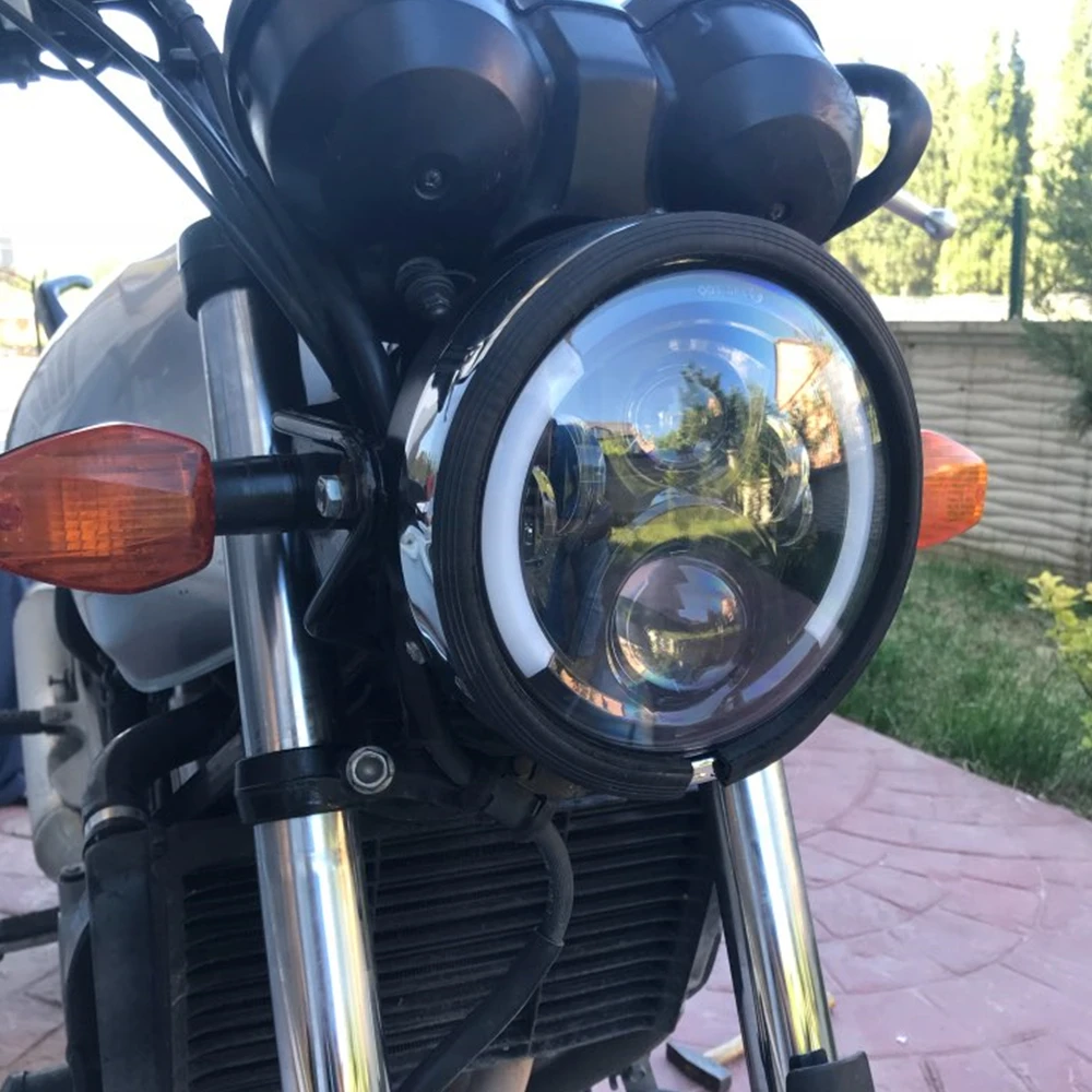 7 дюймов светодиодные фары проектор DRL мотоцикл для Кафе Racer поплавок