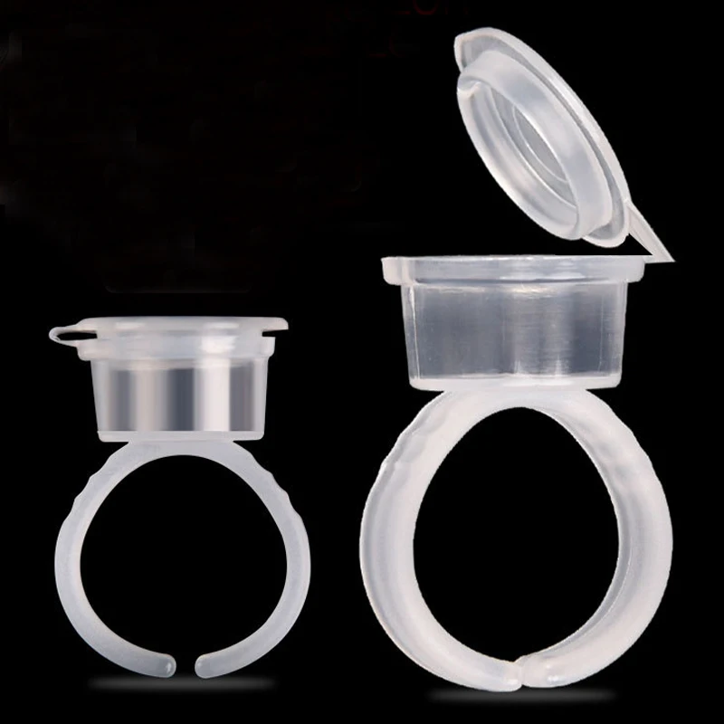 

Microblading accesories Disposable ring cup tattoo pigments cups sponge tattooequipment and sent 50 white ring set ink holder