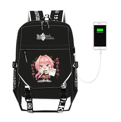 

Anime fate stay night fate zero backpack casual UNISEX student usb charge backpack