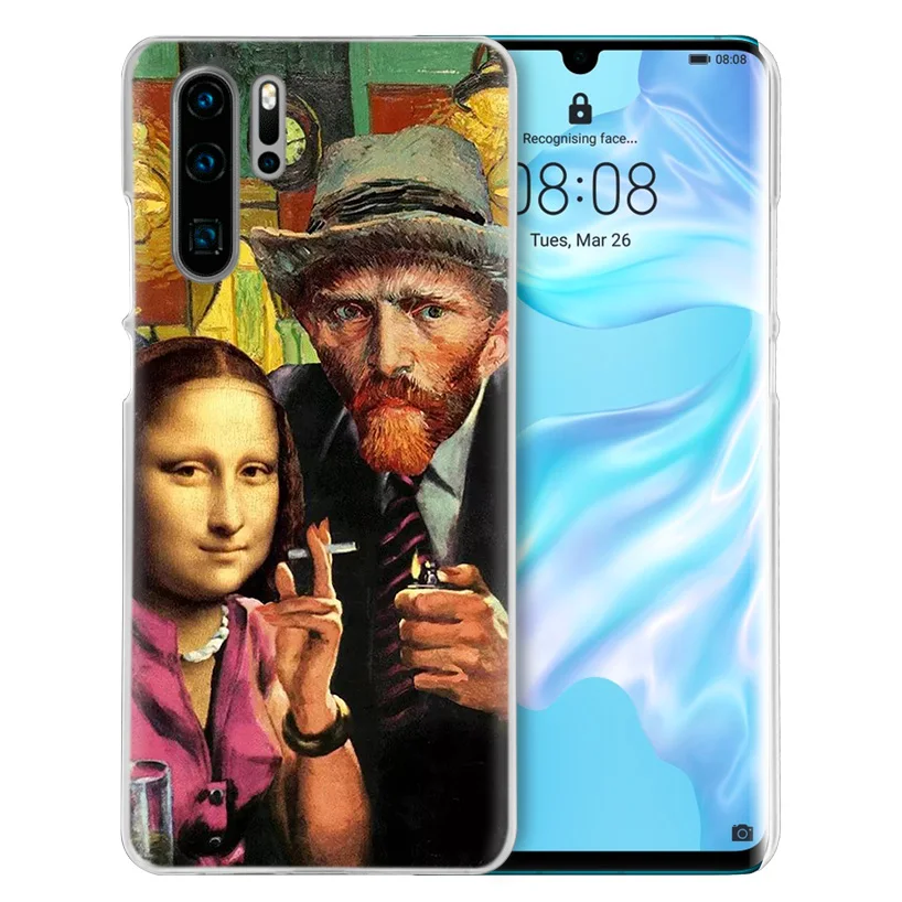 Забавный чехол Mona Lisa для Huawei P20 P30 P Smart 2019 Nova 4 3i P10 P9 P8 Mate 10 20 lite Pro Mini жесткий телефона