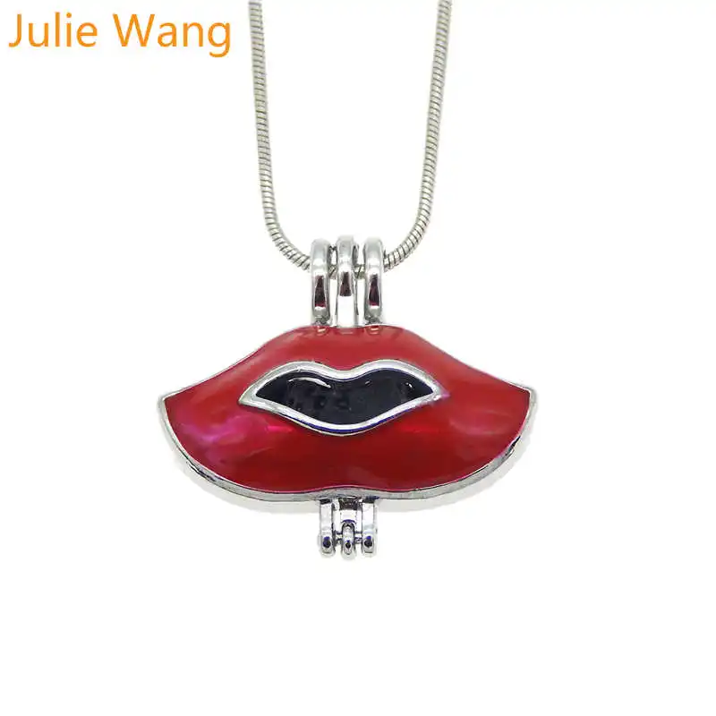 Жемчужные бусины Julie Wang из сплава с эмалью губами тыквой призраком совой