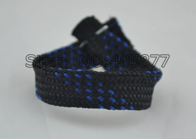 10 м 8 мм хлопковая сетка черный + синий плетеный рукав для DIY Hifi гарнитура наушники