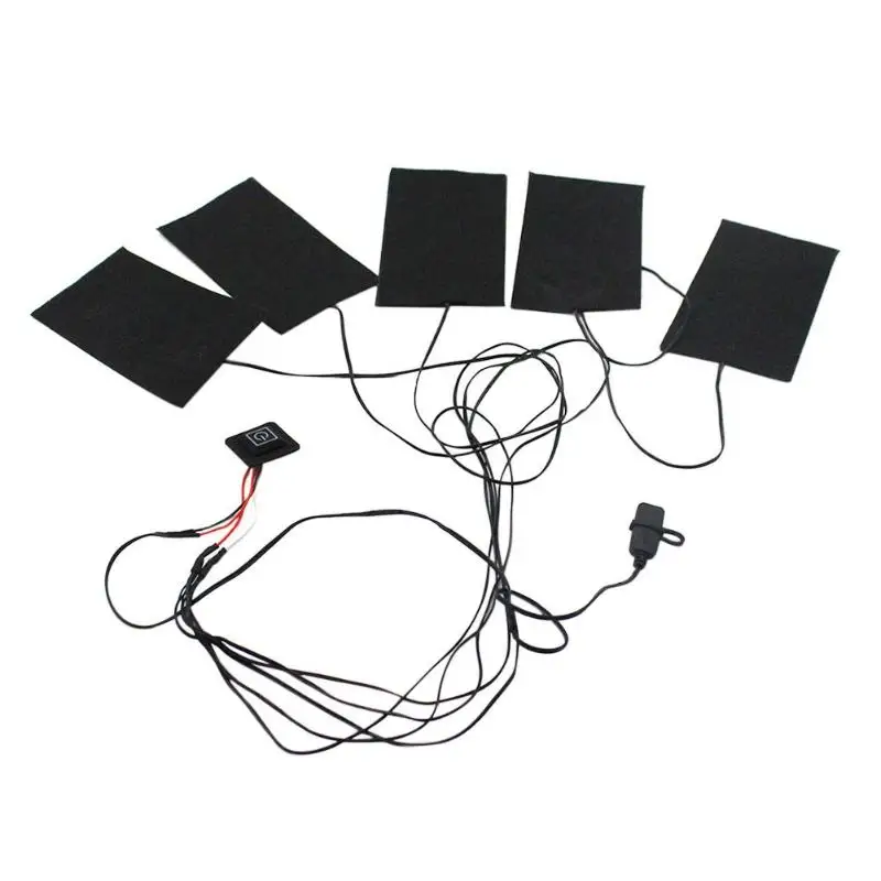 5 Pads 2/5 грелки, грелки из углеродного волокна, электрическая одежда, регулируемая температура, грелка, Термоодежда, пояс для талии, нагревательная пластина - Цвет: 5 Pads