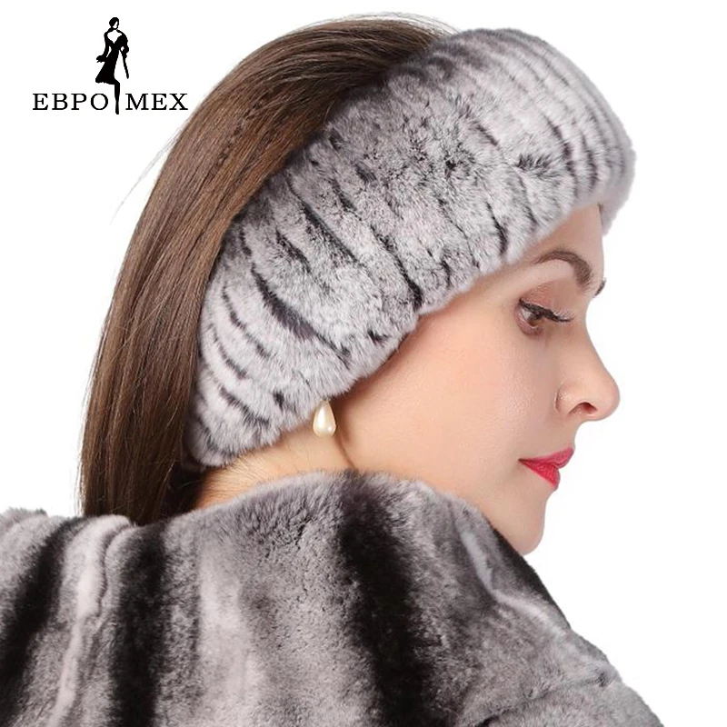 Зима женщины меха повязки трикотажные рекс кролика галстуков для натуральный