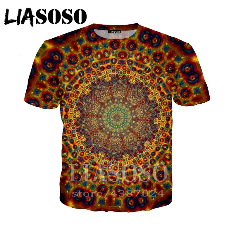 Мужская и женская футболка с 3d принтом LIASOSO в стиле Харадзюку короткими рукавами