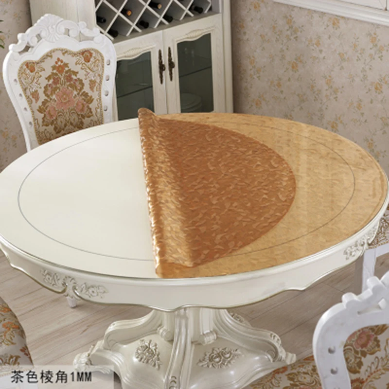 Бренд ПВХ мягкое Стекло Круглый Ресторан скатерти украшение скатерть круглый