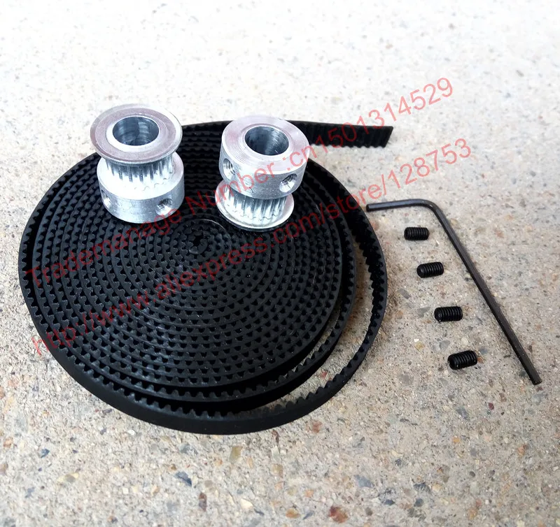 

2pcs 20 teeth GT2 Timing belt Pulley Bore 8mm + 2 Meters GT2 timing Belt Width 6mm 2GT timing belt pulley