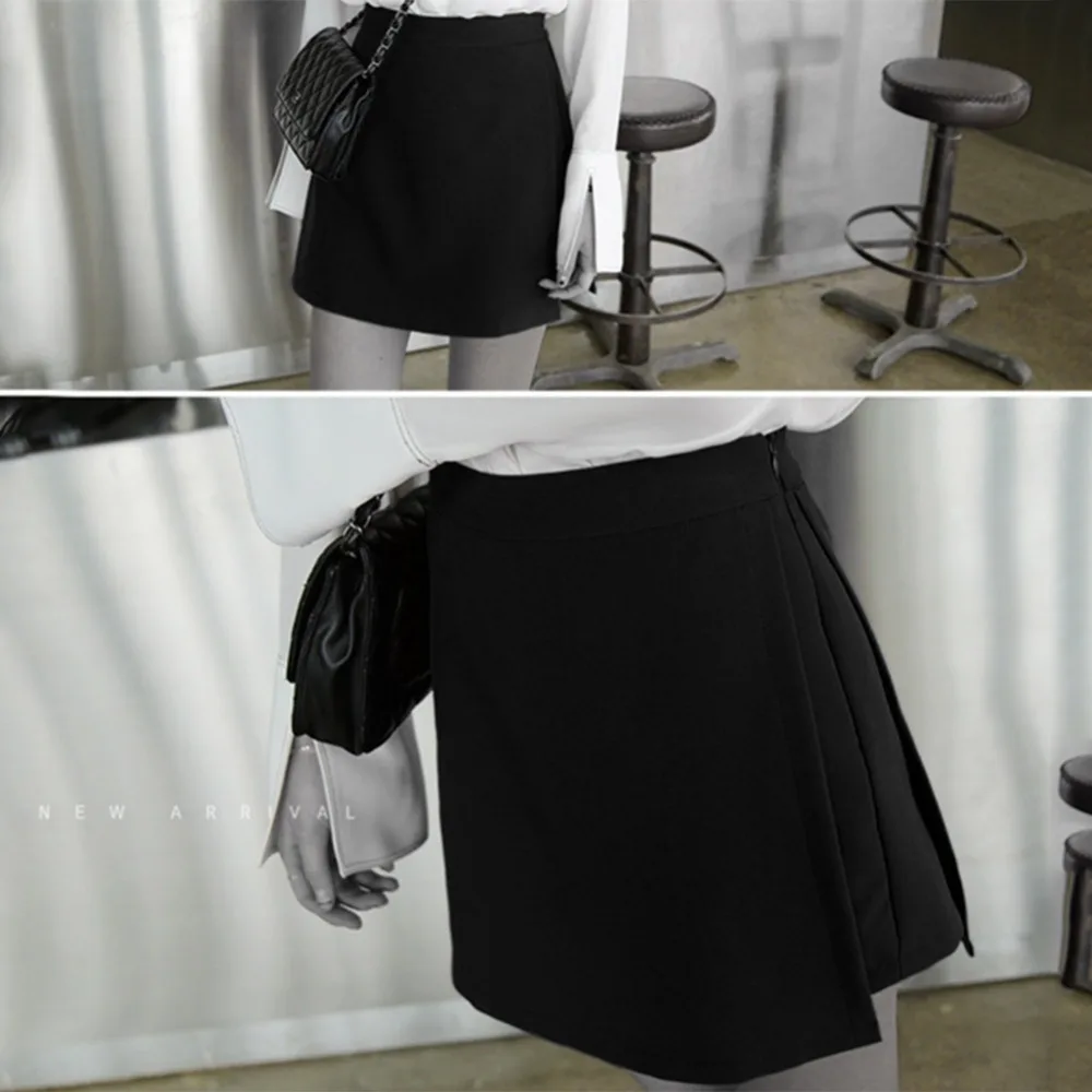 

2019 Spring Summer Skirt Ladies Fashion High Waist Skirts Women's Casual Fashion Black White Mini Saias Mujer