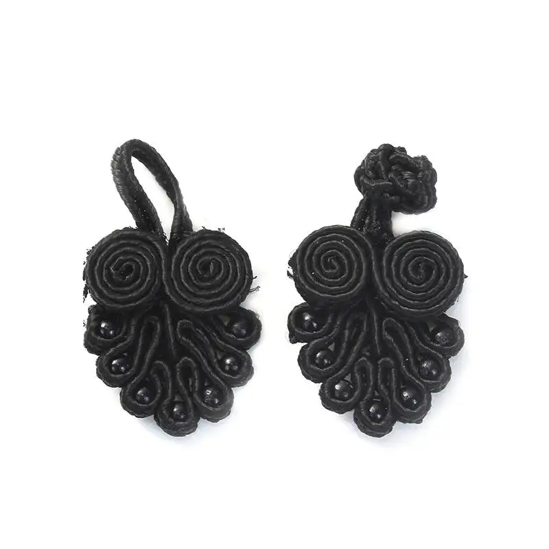 DoreenBeads 1 пара китайские лягушки пуговицы цветок с бусинами застежка китайский узел пуговицы Cheongsam Tang костюм 2,2*3,5 см 7 стилей