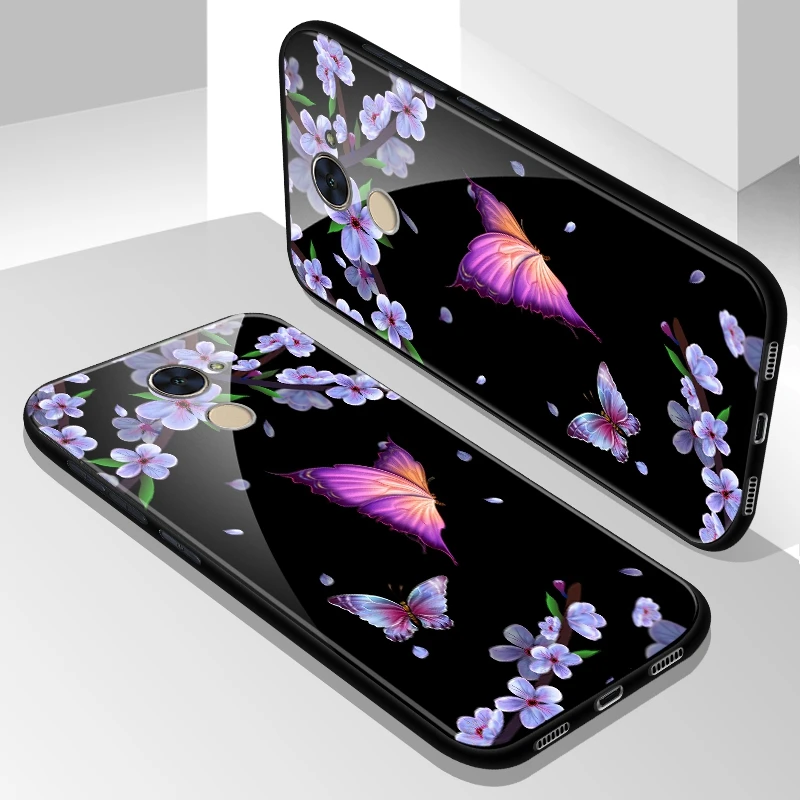 Для Huawei Y7 Prime Enjoy 7 Plus чехол из закаленного стекла + Закаленное стекло Защитная