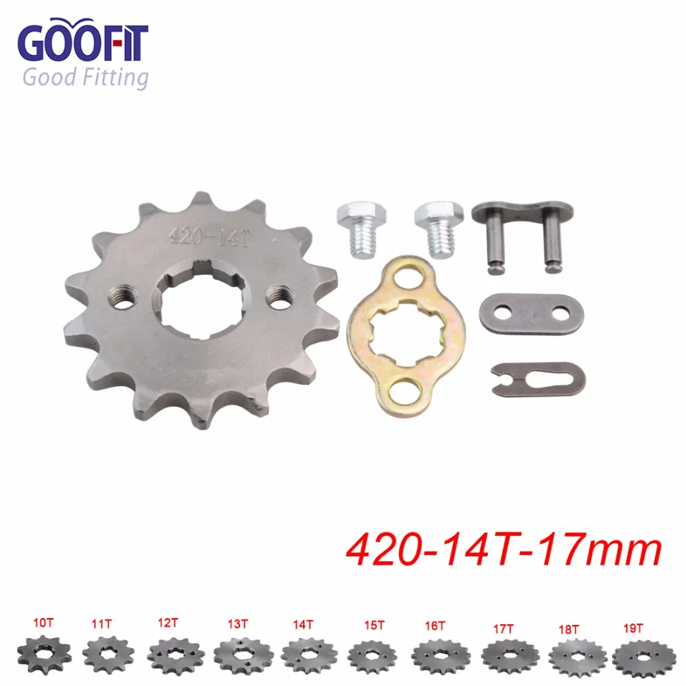 GOOFIT 420 10-19 зуб 17 мм ID двигатель передние звездочки для 50cc 70cc 90cc 110cc скутер мотоцикл велосипед ATV Quad Go Kart мопед