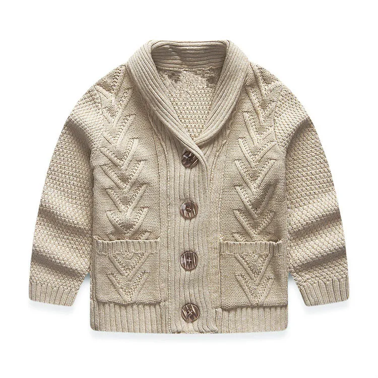 Модный свитер для малышей с воротником маленьких мальчиков кардиган От 1 до 5 лет