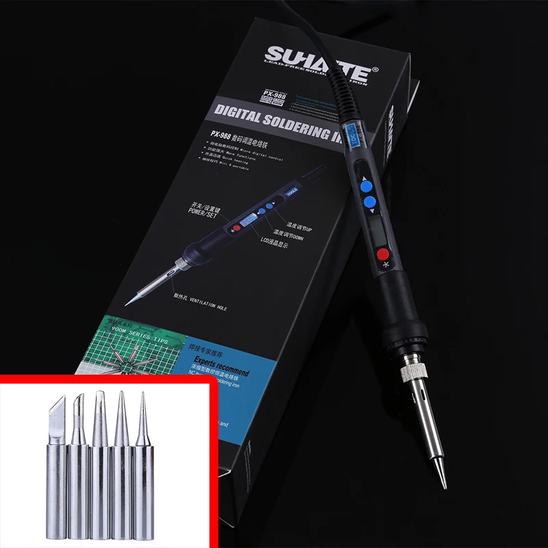 

110V/220V 90W Electric Soldering Iron Temperature Adjustable Digital LCD Soldering Solder Iron + 5Pcs Welding Tips