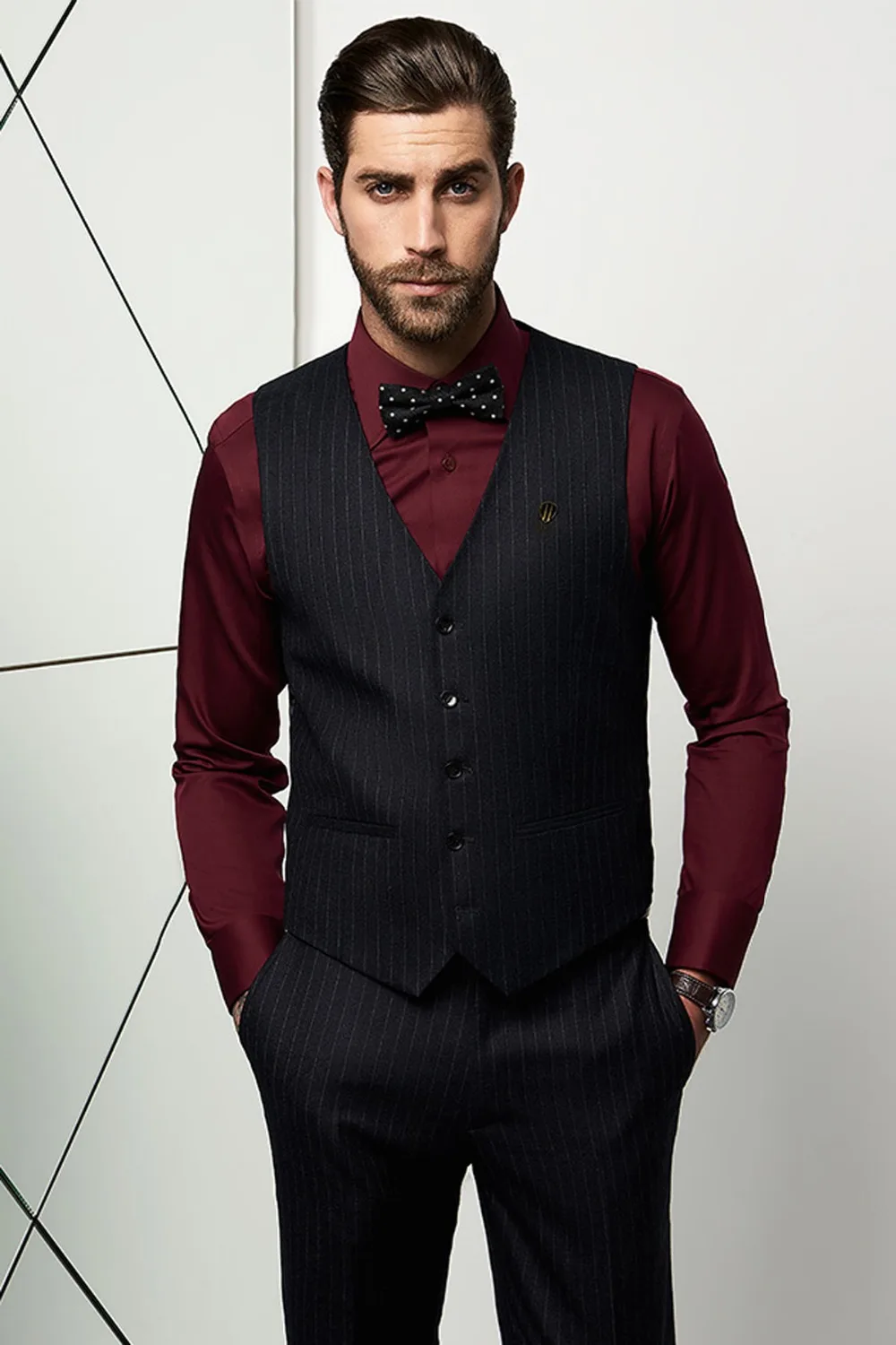 Бесплатная доставка высокое качество 100% шерсть темно серый с белой полосой v