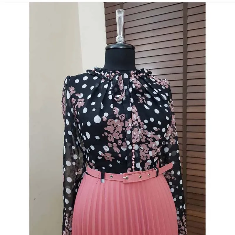 Новинка весна осень африканская одежда жемчужное шифоновое платье с подолом