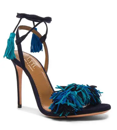 Кисточки ручной работы женские босоножки Летние сандалии-гладиаторы из