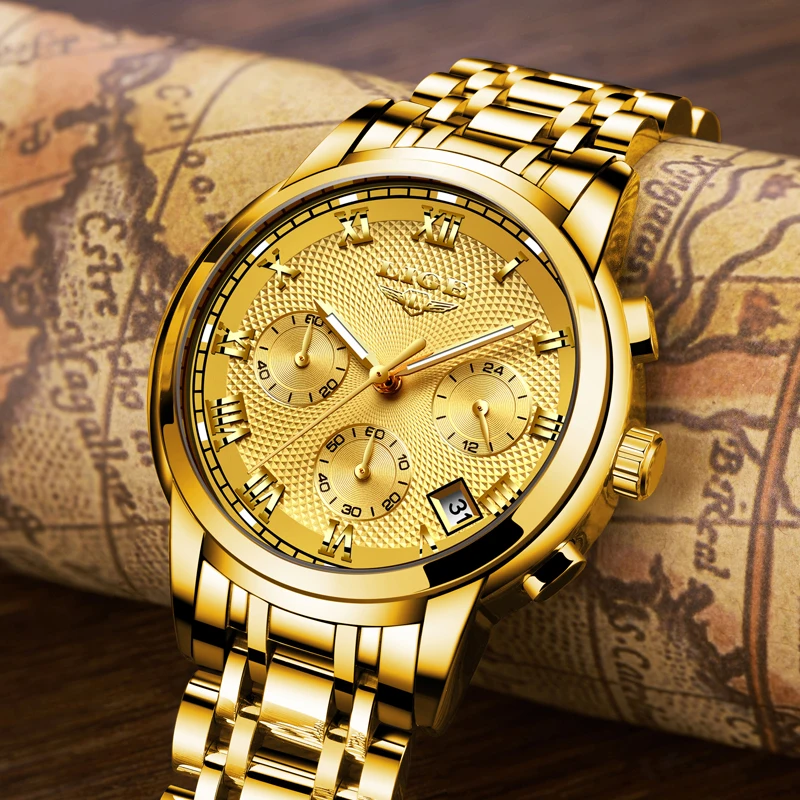 LIGE мужские часы Топ бренд Роскошные Спортивные кварцевые деловые полностью