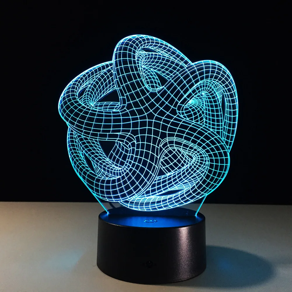 Abstraction 3D Night Light RGB Changeable Mood Lamp LED DC 5V USB Decorative Table Special Art Home Office Party Deco | Лампы и