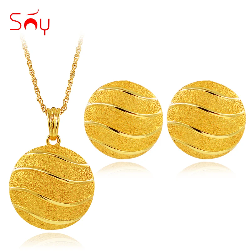 Солнечные ювелирные изделия большие круглые наборы для женщин ожерелье серьги