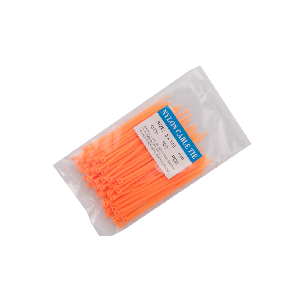 100 штук пакет красочные 3x100 мм самоблокирующийся нейлоновый провод кабель на