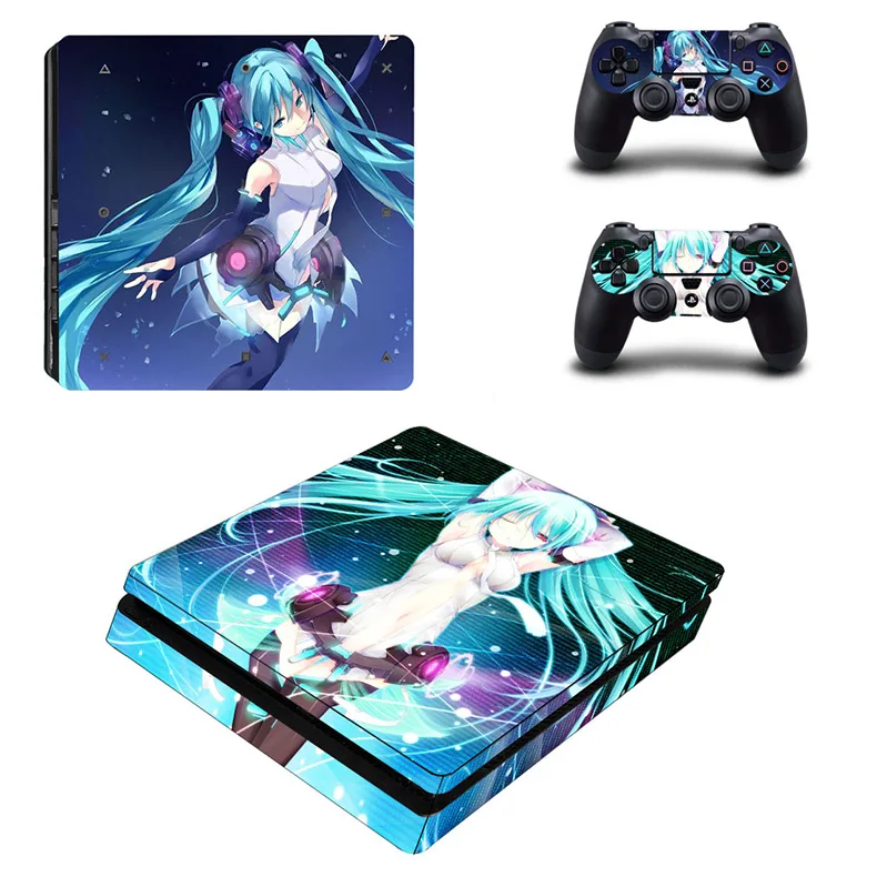 YSP4S-0104 Hatsune Miku проект Diva PS4 тонкий стикер кожи виниловые наклейки для Sony Playstation4 PS 4 тонкая консоль и контроллер - Цвет: YSP4S-0104