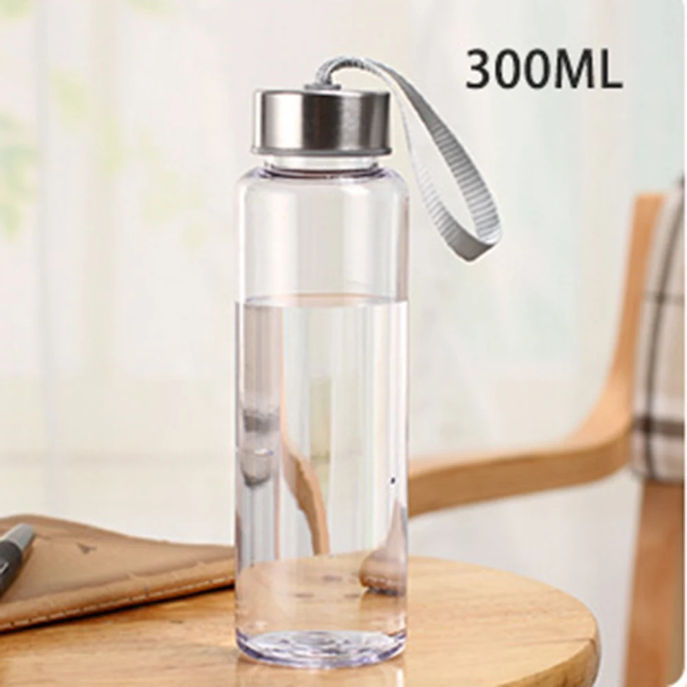 0.3L Спорт на открытом воздухе Портативный Бутылки для воды Пластик прозрачные круглые герметичные дорожная сумка для бутылки с водой штуден посуда для напитков - Цвет: 0.3L