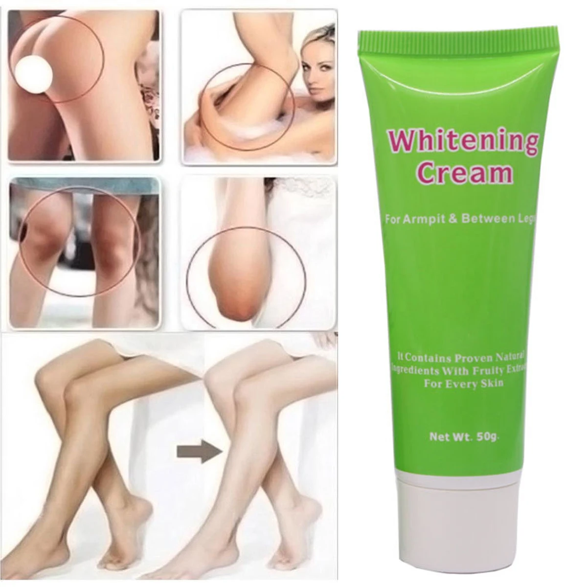 

Natural Underarm Armpit Brightening Whitening Cream Legs Knees Repair Moisturizing Whitening Cream Body Lotion Skin Care 50g