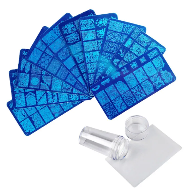 10 шт./компл. Штамповка ногтей пластины трафарет животных для печатей большой