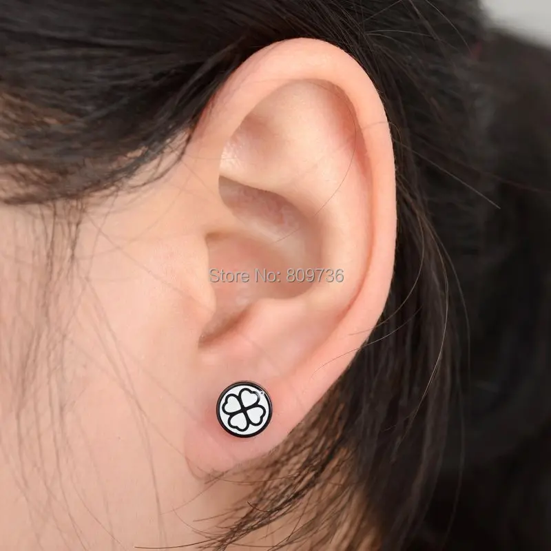 1 шт. Шарм четыре листа Поддельные Cheater штанга в ухо вилка из нержавеющей стали