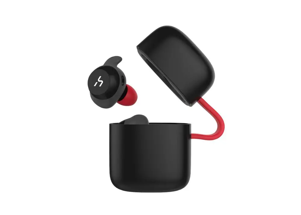 Black Red Avit TWS Bluetooth наушники настоящие Беспроводные спортивные наушники водонепроницаемые стерео наушники с микрофоном для звонков с громкой связью G1 - Цвет: Black Red